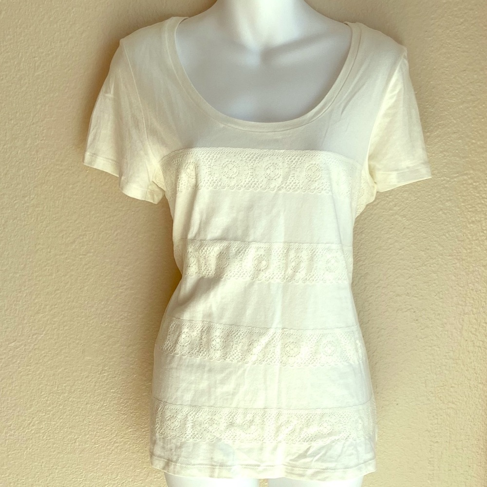 Old navy white short sleeve lace top medium